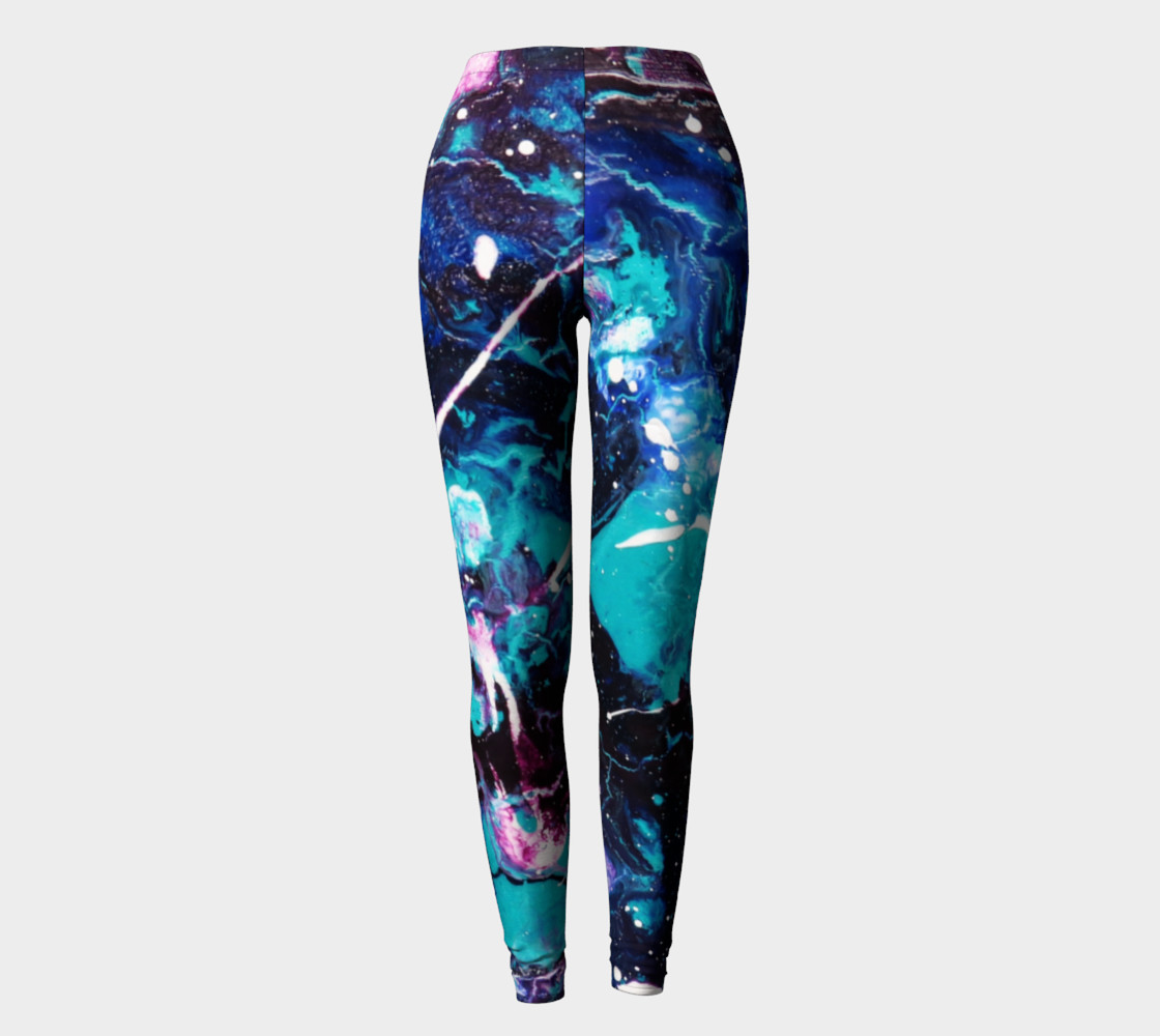 Matt LeBlanc Art Leggings - Design 003 - Blue preview #2