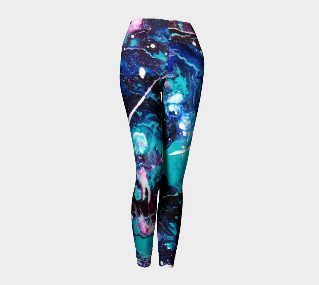 Matt LeBlanc Art Leggings - Design 003 - Blue preview #1