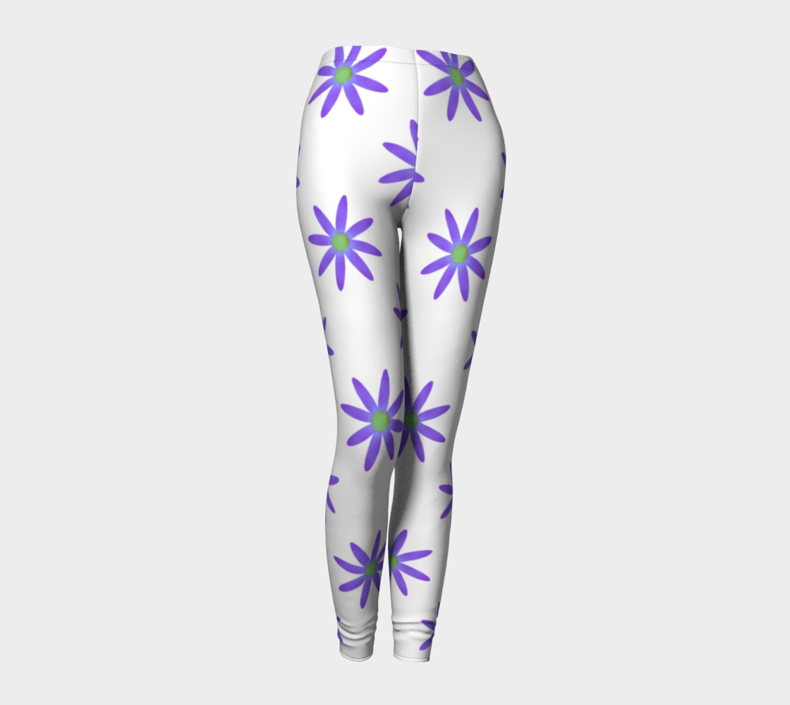 Purple Daisy Leggings 3D preview