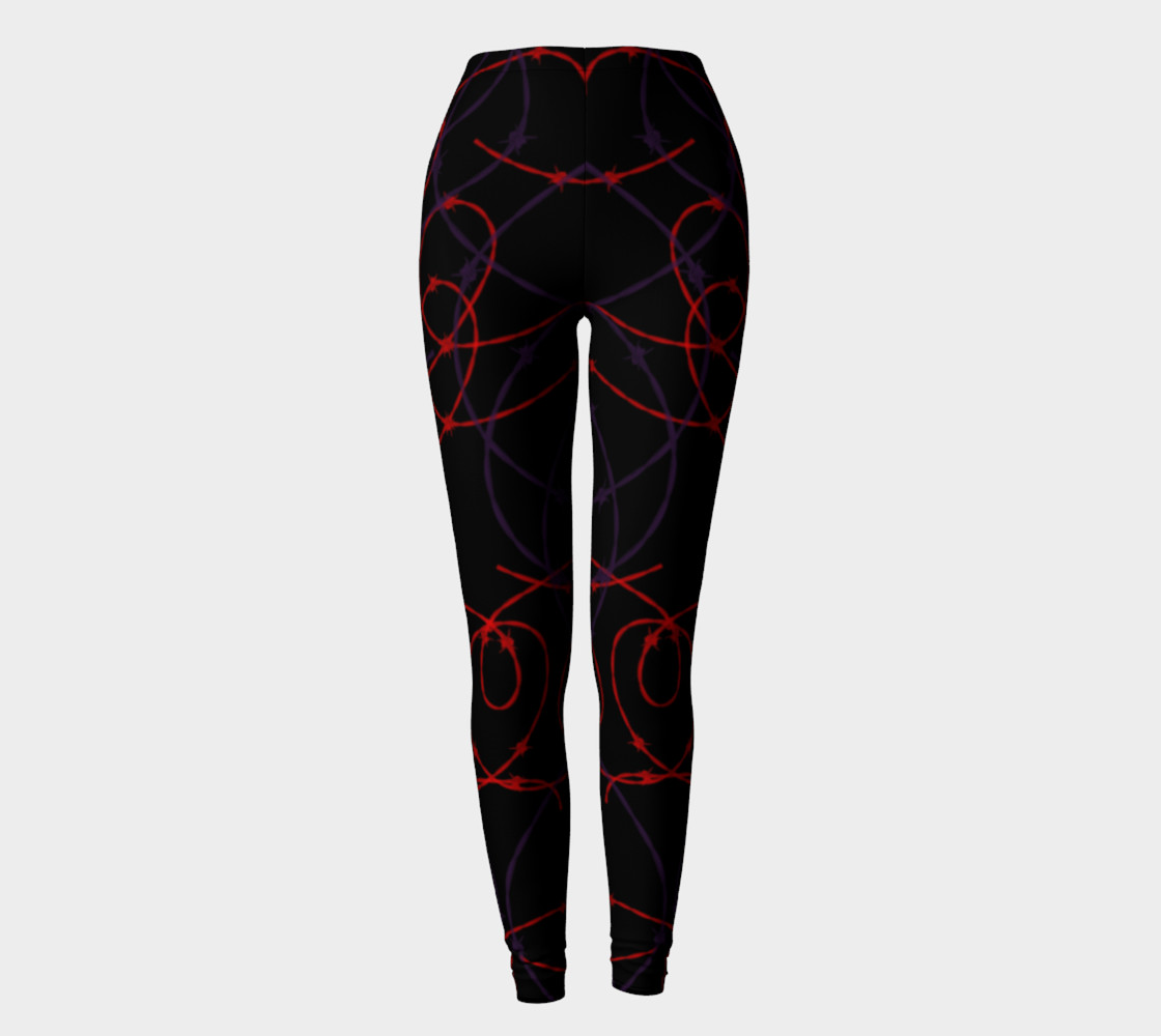 Gothic Barbed Wire Print Leggings by Tabz Jones preview #2