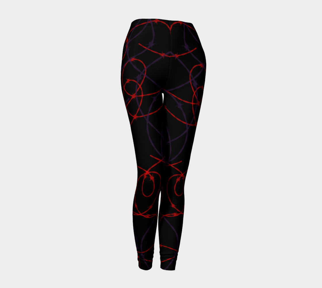 Gothic Barbed Wire Print Leggings by Tabz Jones preview #1