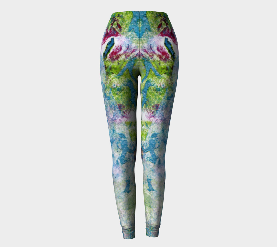 Multicolored Blue and Green Leggings preview #2