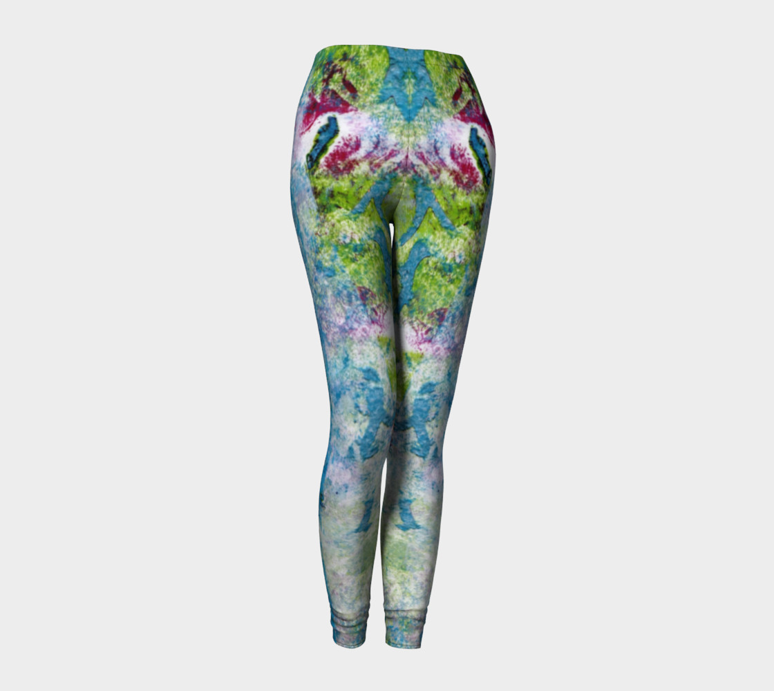 Multicolored Blue and Green Leggings preview #1