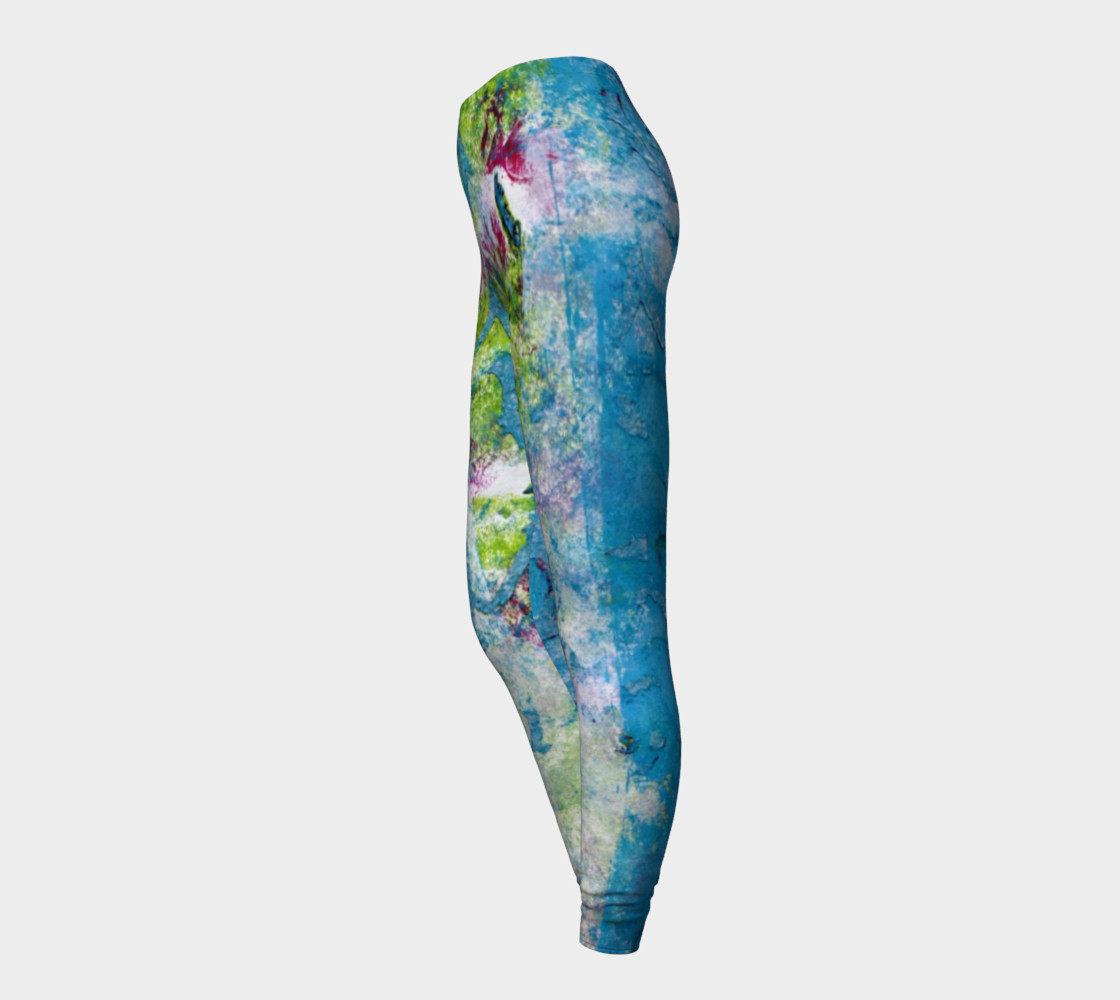 Multicolored Blue and Green Leggings preview #3