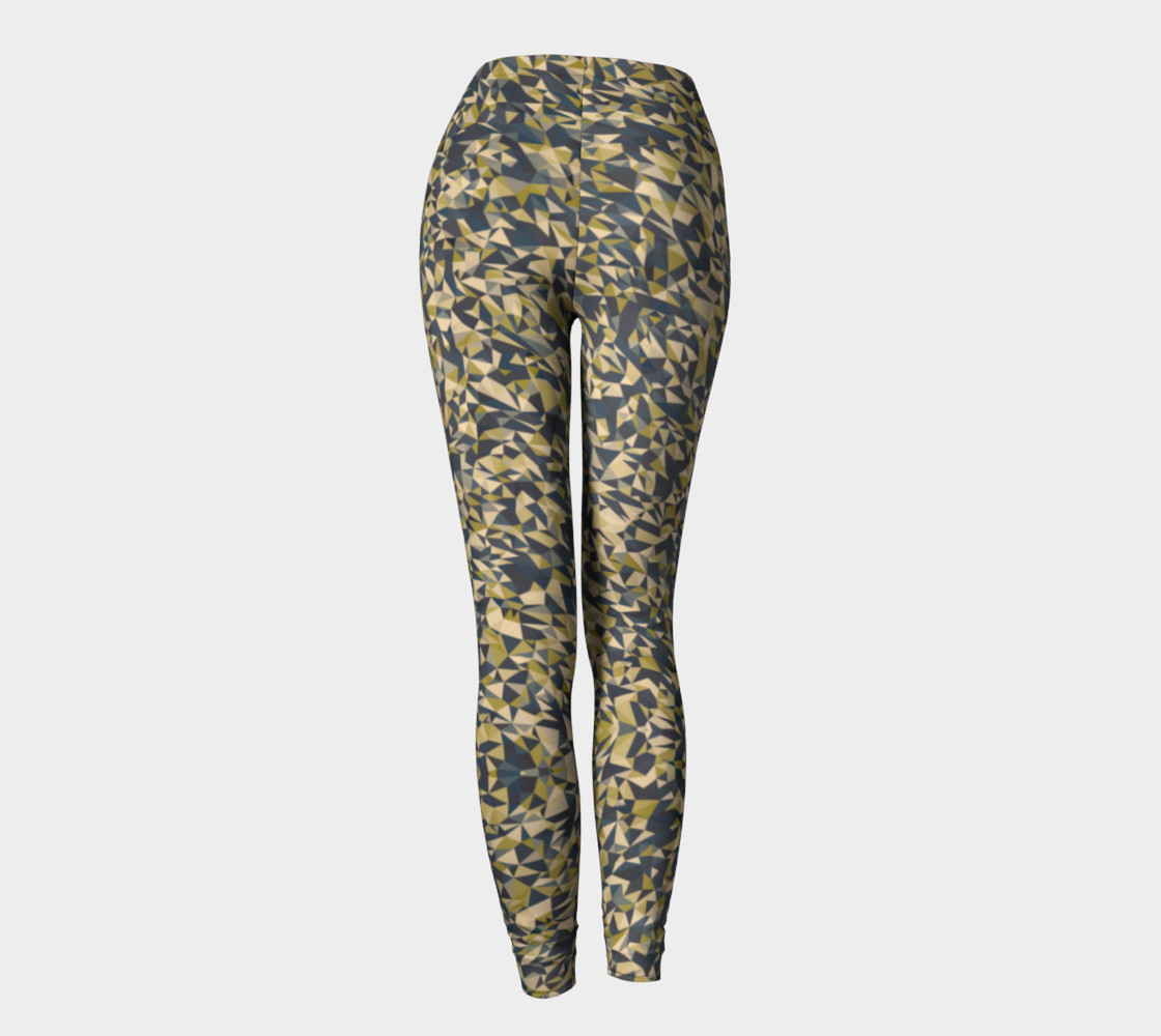Geometric Dark Borwn Camouflage Leggings preview #4