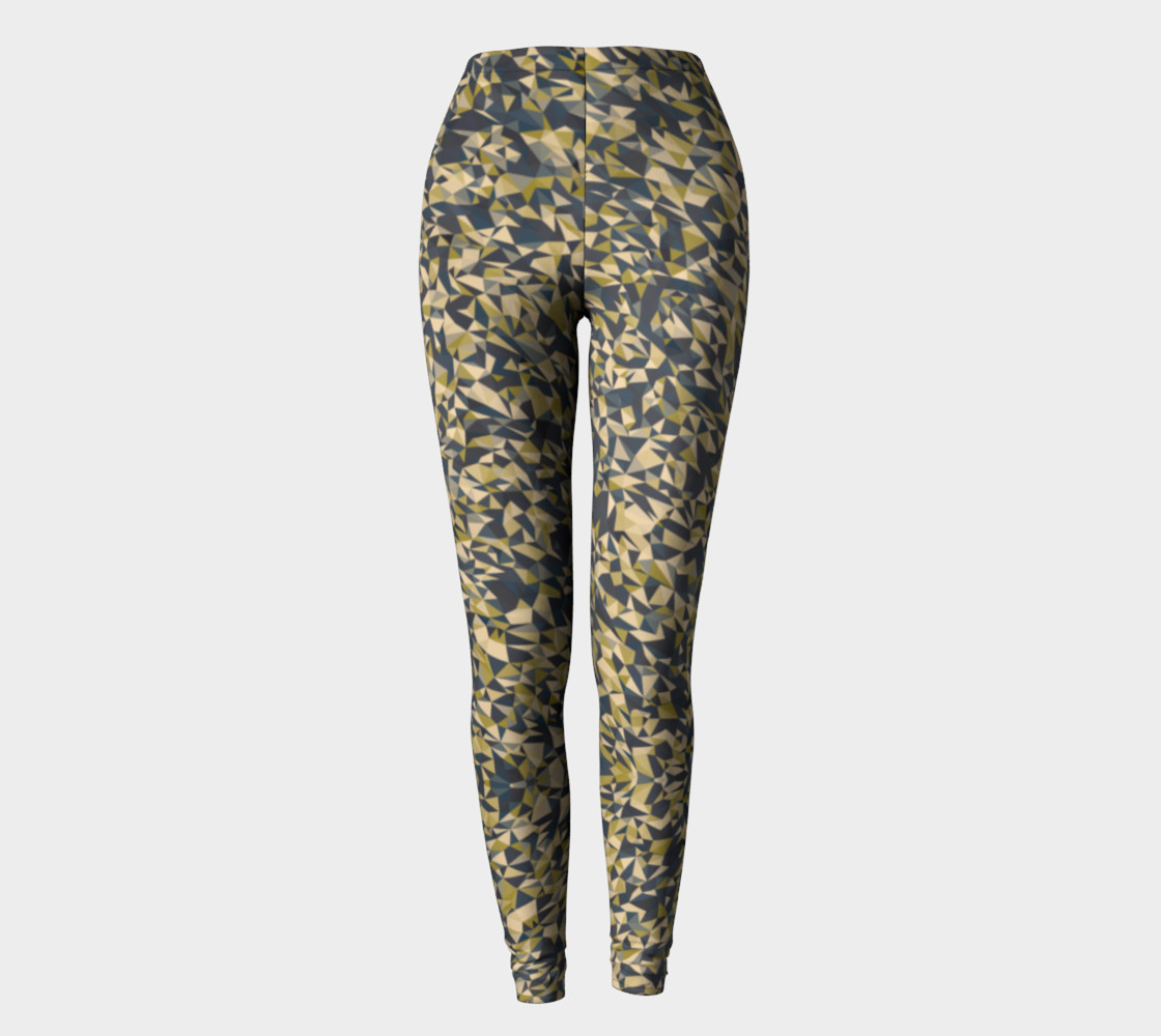 Geometric Dark Borwn Camouflage Leggings preview #2