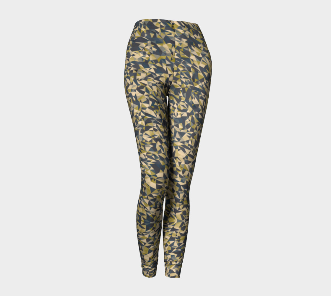 Geometric Dark Borwn Camouflage Leggings preview #1