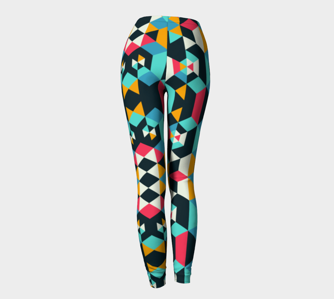 Modern Colorful Geometric Leggings preview #4