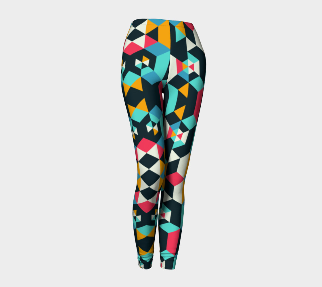 Modern Colorful Geometric Leggings preview #1