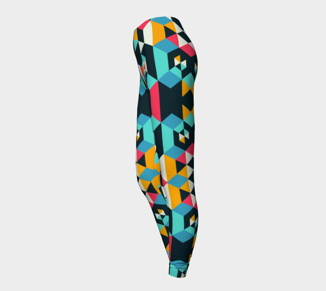 Modern Colorful Geometric Leggings preview #3