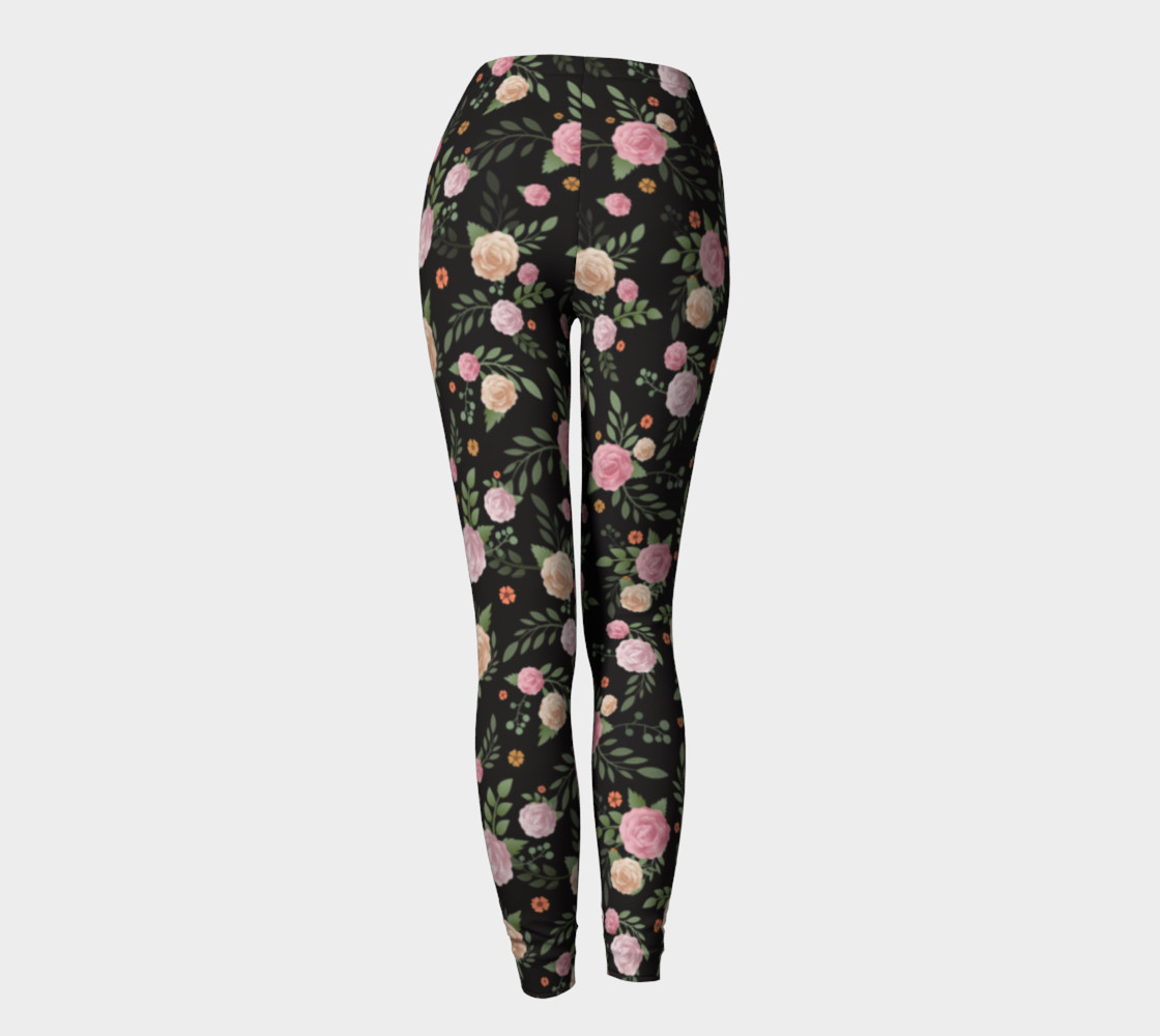 Black Floral Leggings preview #4