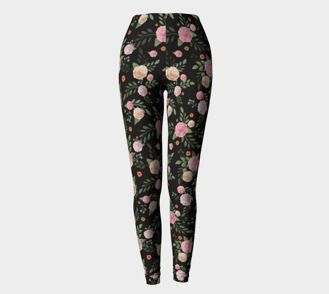 Black Floral Leggings preview #2
