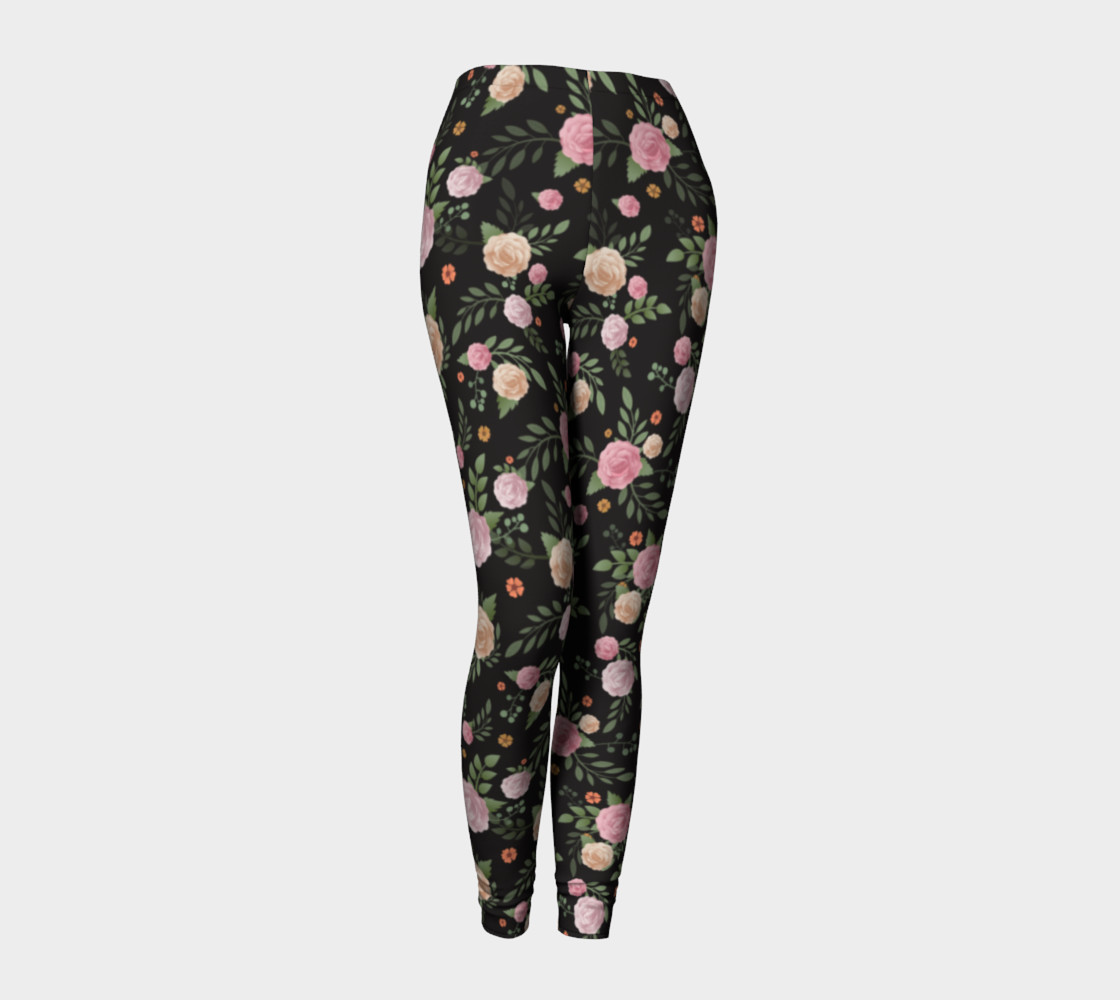 Black Floral Leggings preview #1