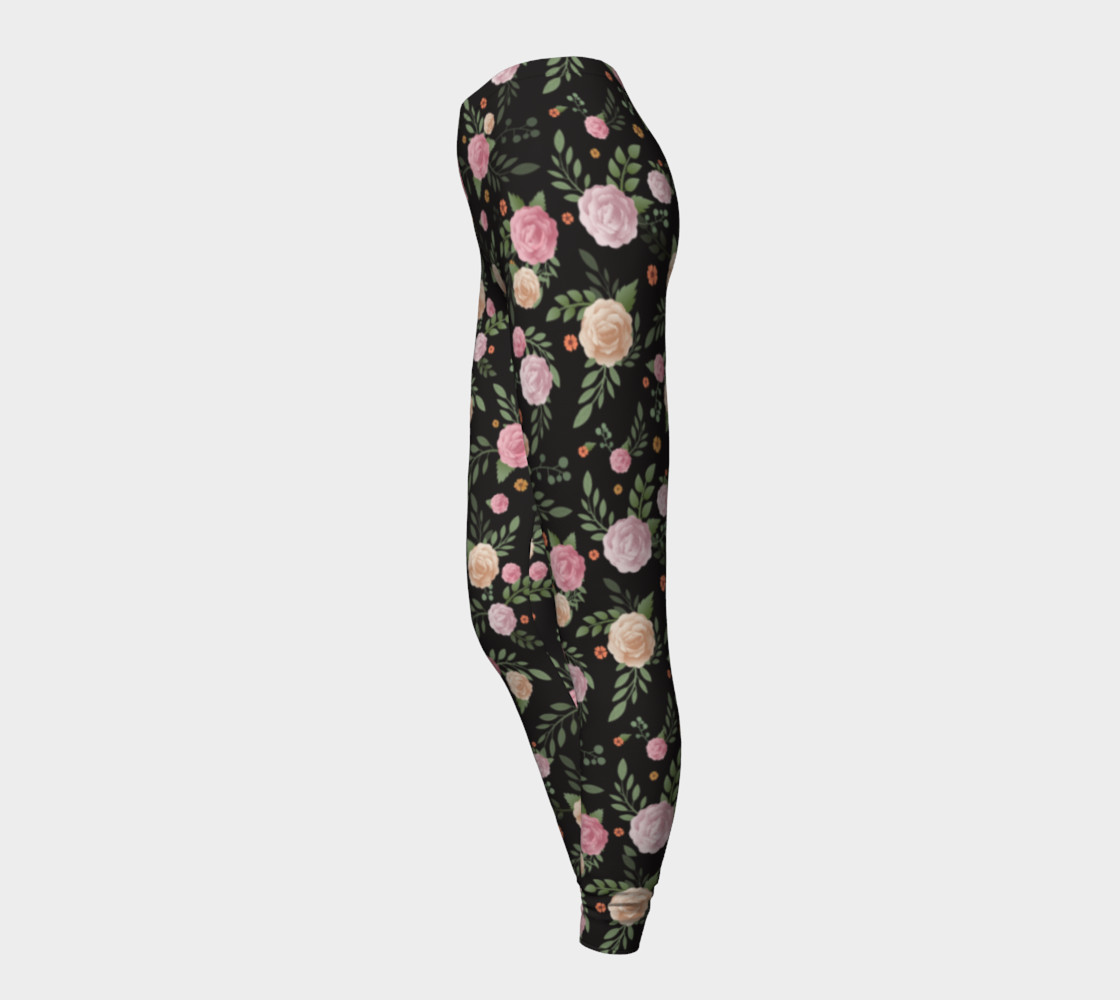 Black Floral Leggings preview #3
