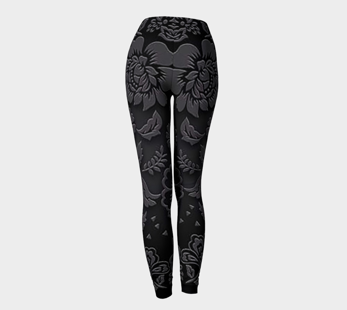 Black Floral Leggings preview #4