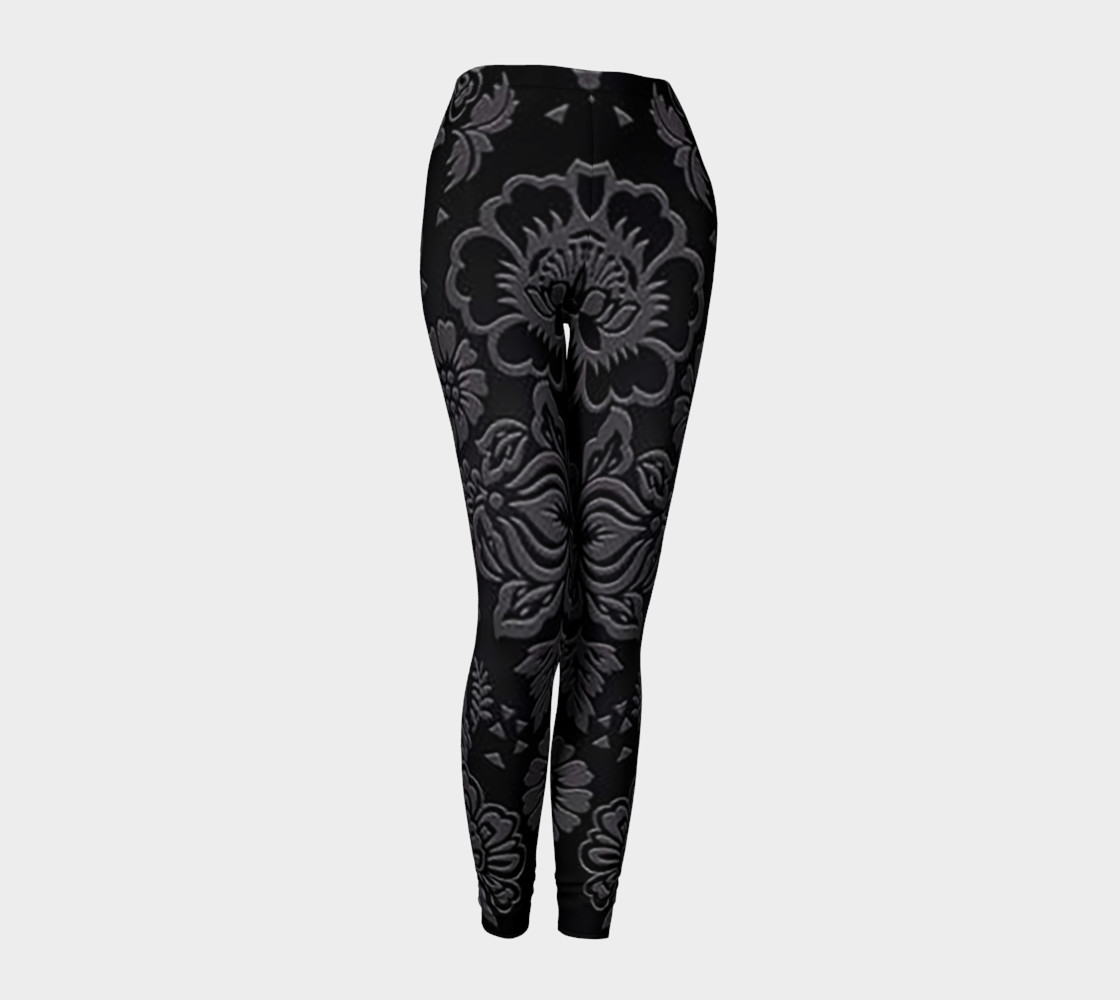 Black Floral Leggings preview #1