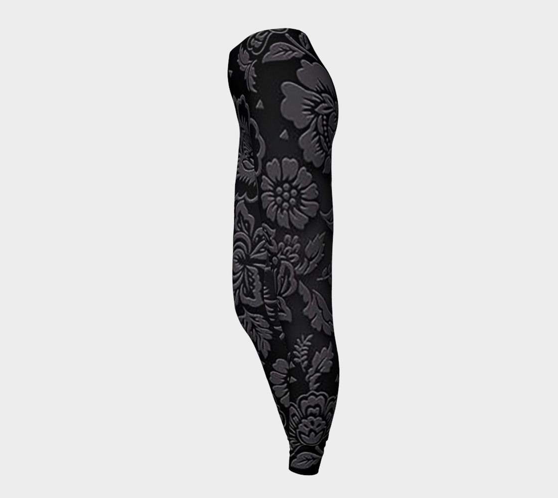 Black Floral Leggings preview #3