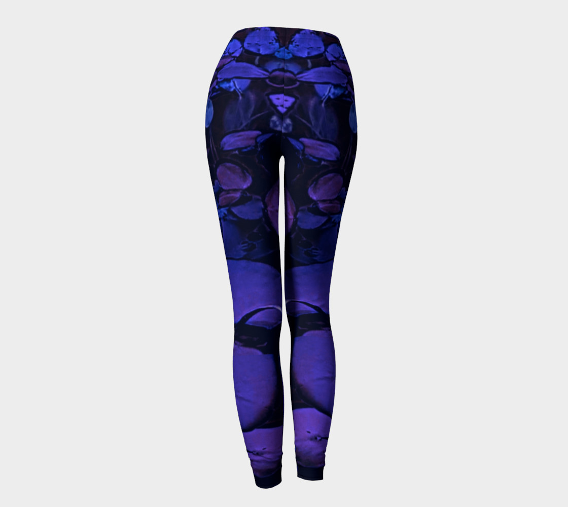 Lotus Flower Purple Turquoise Leggings preview #4