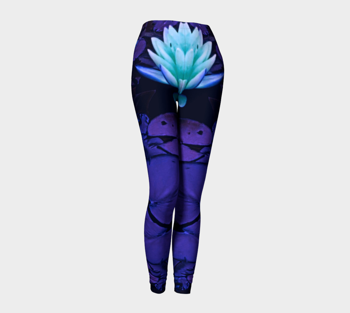 Lotus Flower Purple Turquoise Leggings preview #1