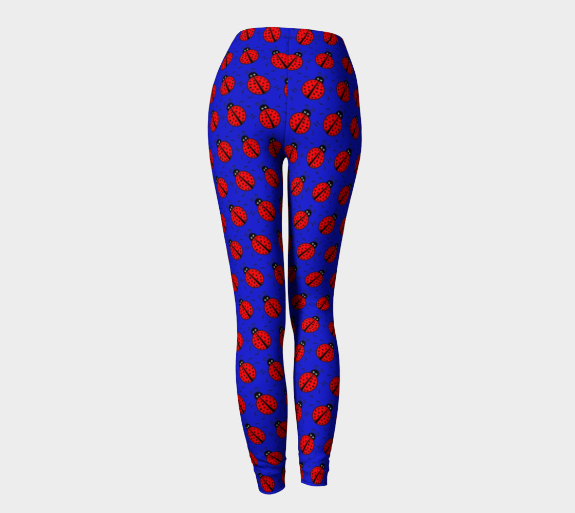 Ladybugs Pattern-Dark Blue Leggings preview #4