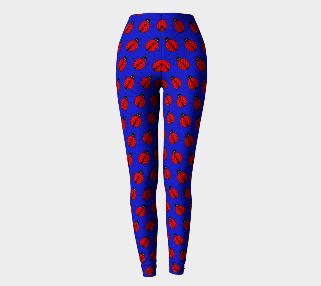 Ladybugs Pattern-Dark Blue Leggings preview #2