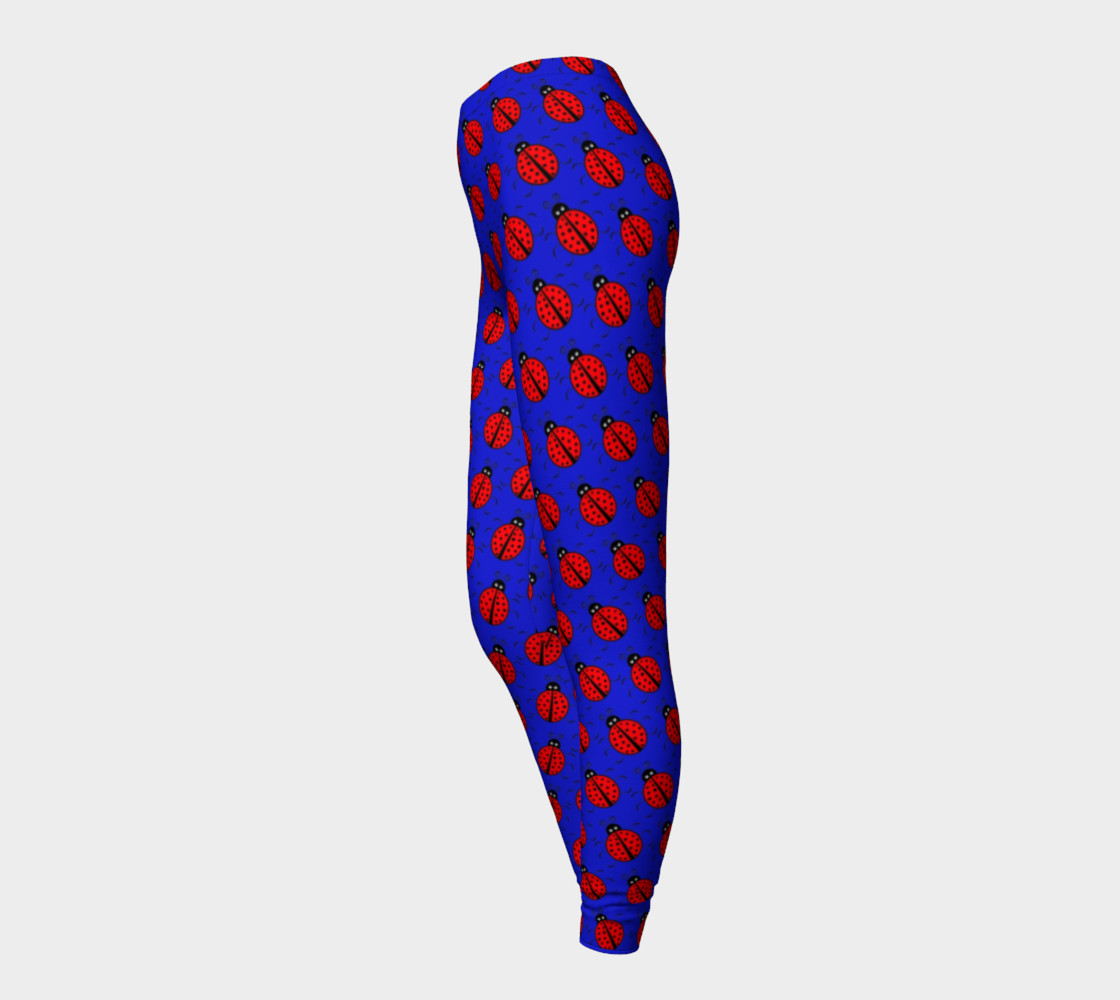 Ladybugs Pattern-Dark Blue Leggings preview #3