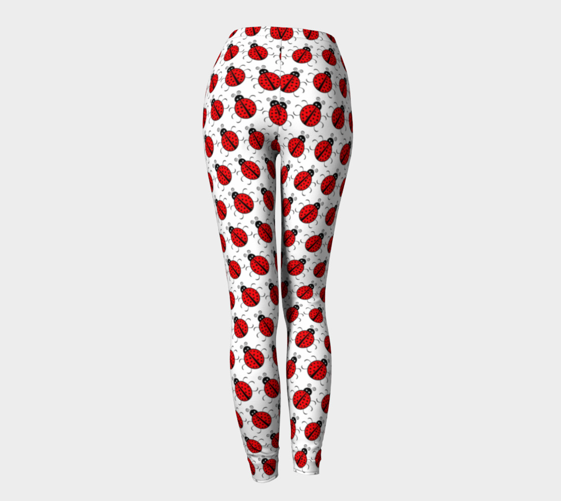 Ladybugs Pattern-White Leggings preview #4