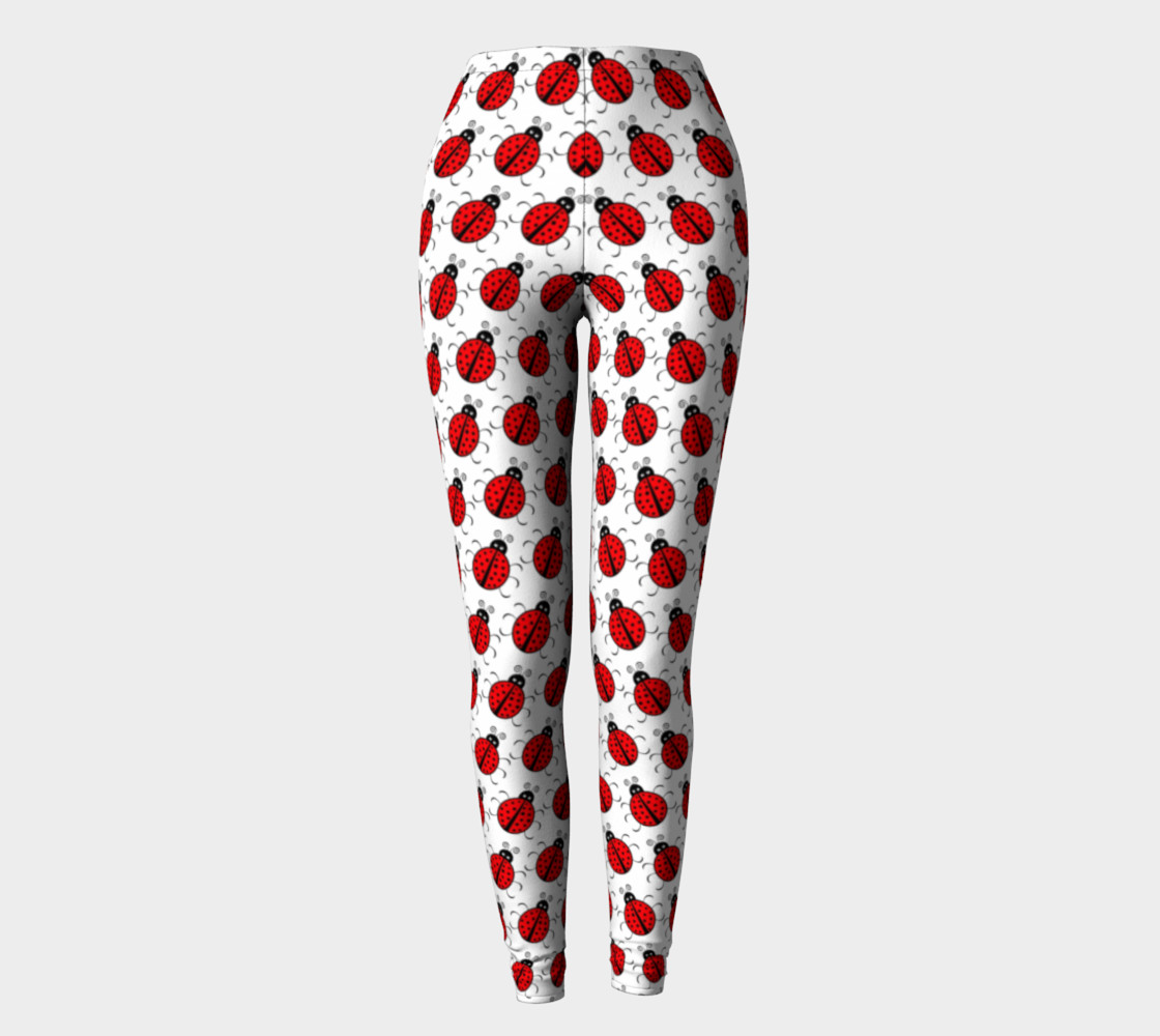 Ladybugs Pattern-White Leggings preview #2