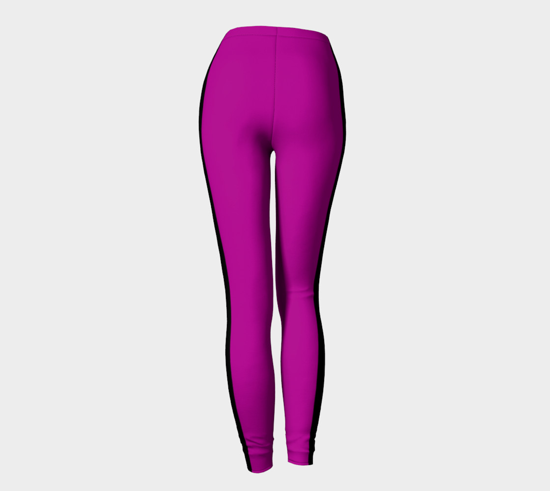 Purple with Black Side Stripe Leggings preview #4