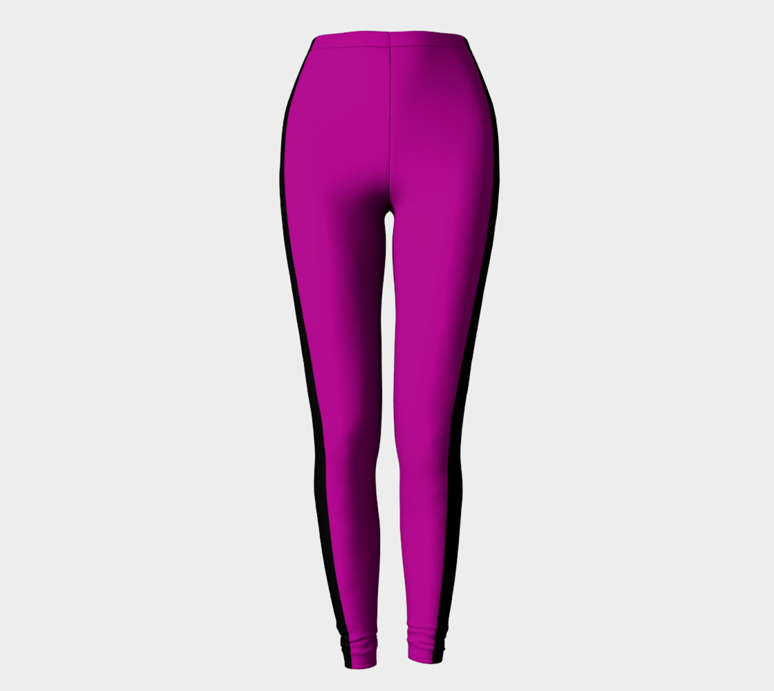Purple with Black Side Stripe Leggings preview #2