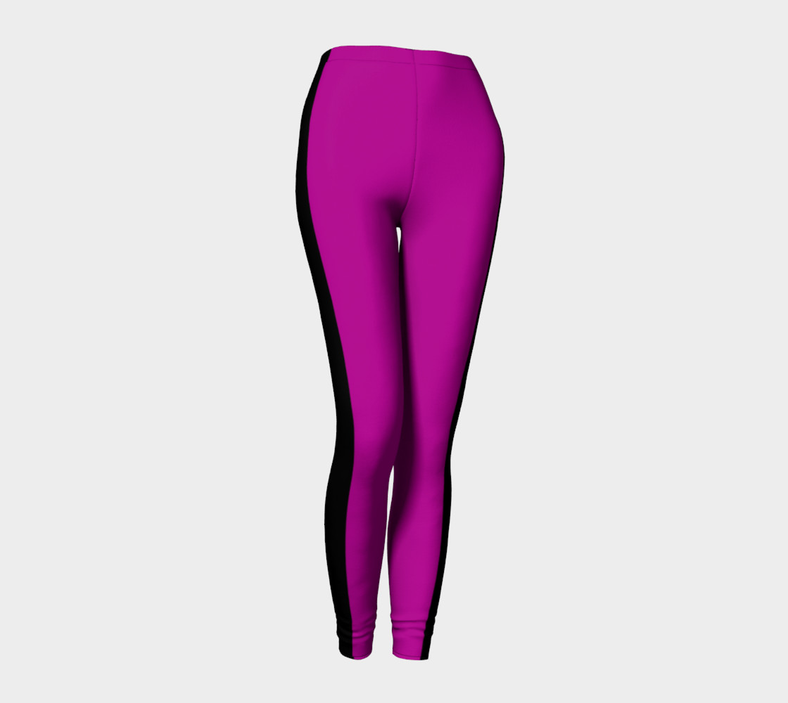 Purple with Black Side Stripe Leggings preview #1