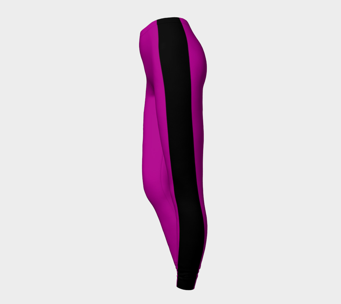 Purple with Black Side Stripe Leggings preview #3