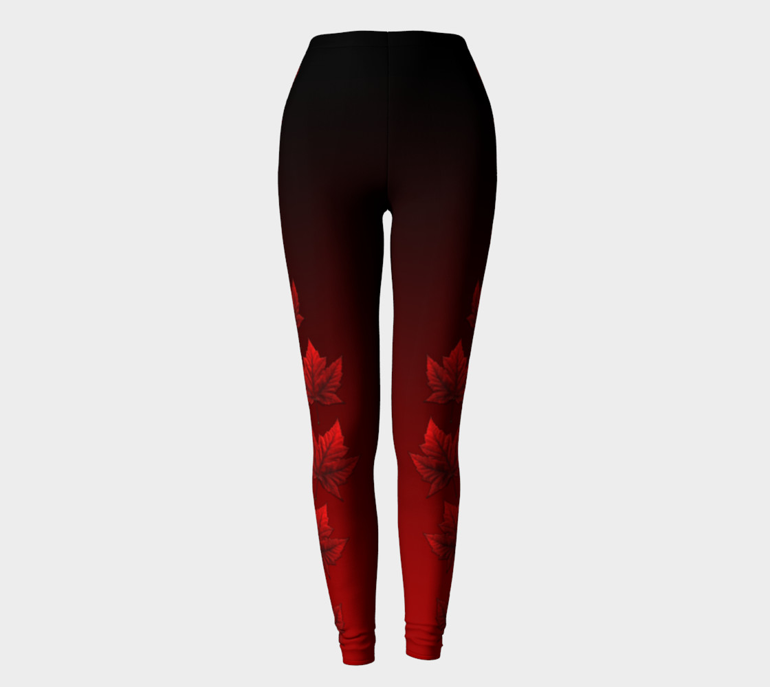 Canada Maple Leaf Leggings Stylish Canada Tights preview #2