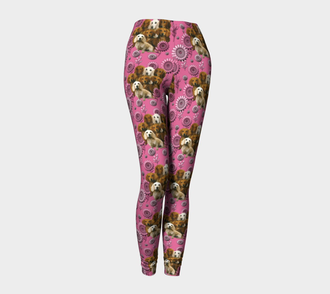 Dachshunds and Daisies Leggings 3D preview