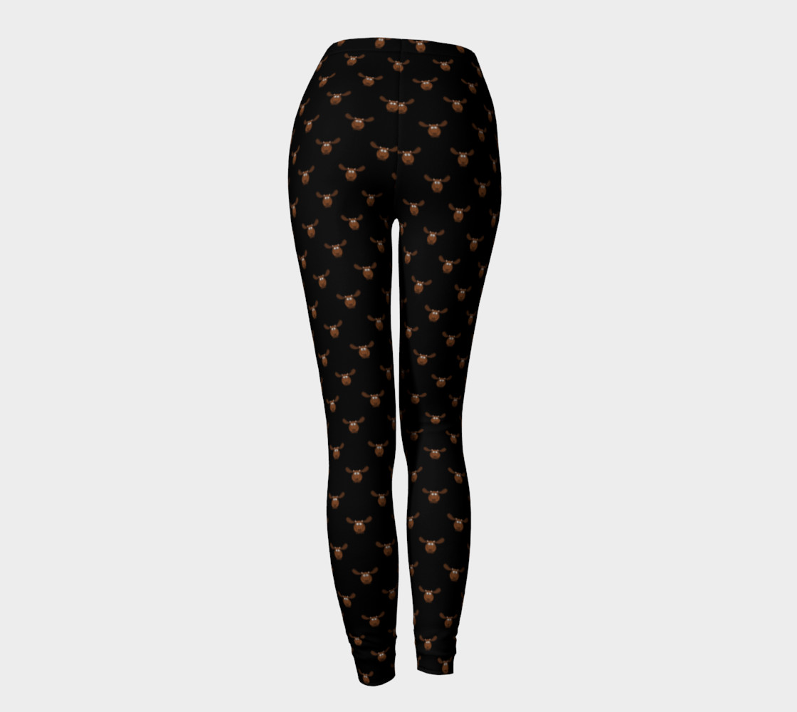 Moose Pattern-Dark Chocolate Leggings preview #4