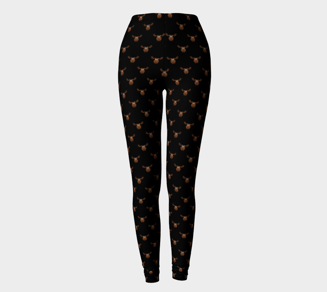 Moose Pattern-Dark Chocolate Leggings preview #2