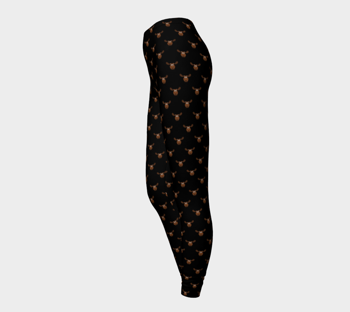 Moose Pattern-Dark Chocolate Leggings preview #3