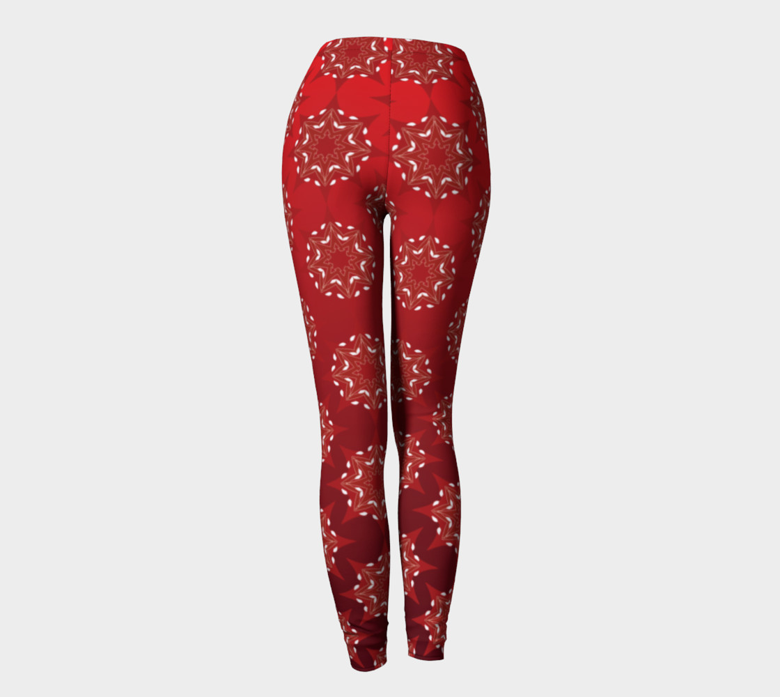 Mandala Red Star Pattern Leggings preview #4