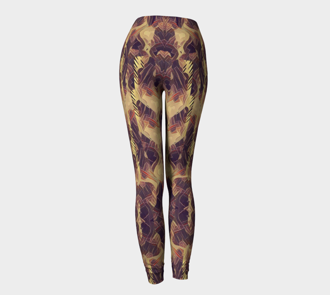 Stained Glass Lion Abstract Print Leggings  preview #4