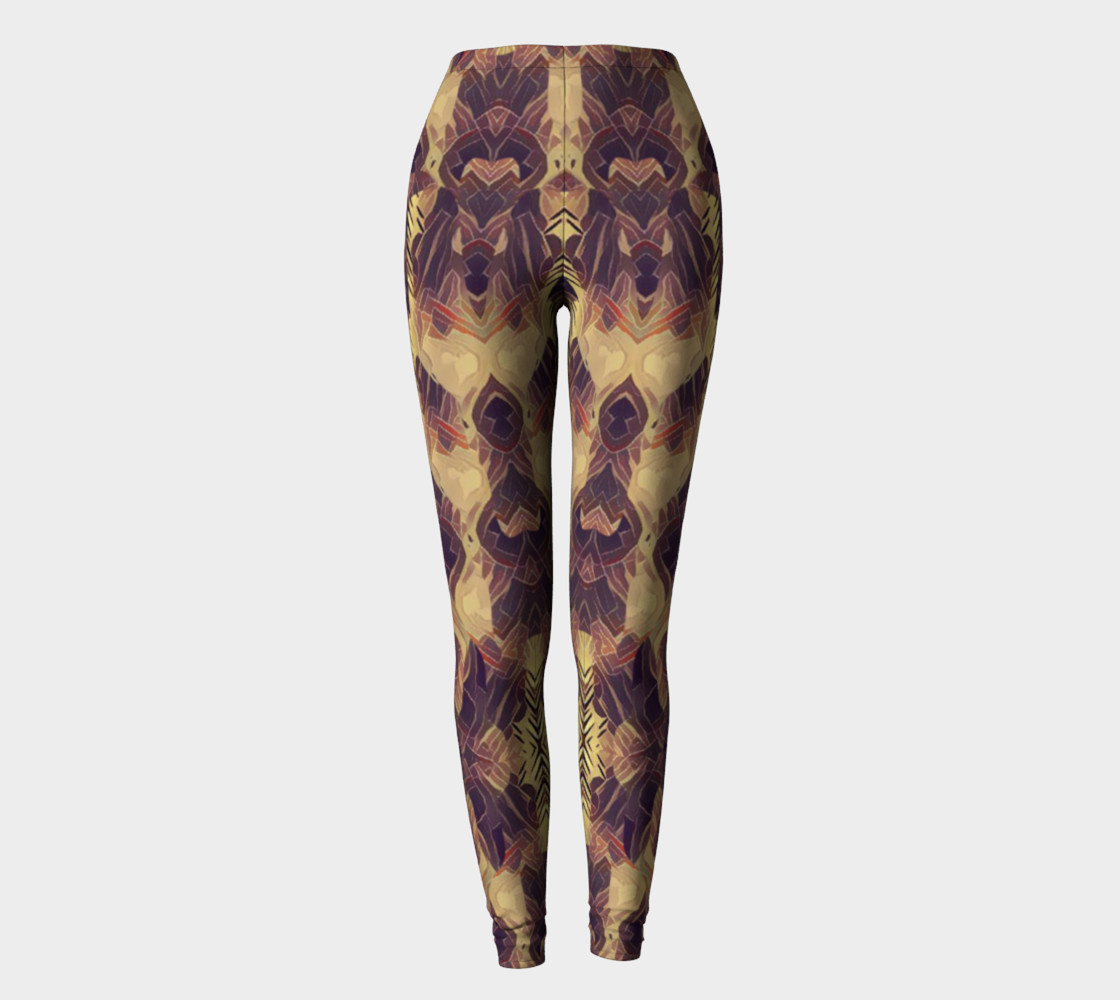 Stained Glass Lion Abstract Print Leggings  preview #2