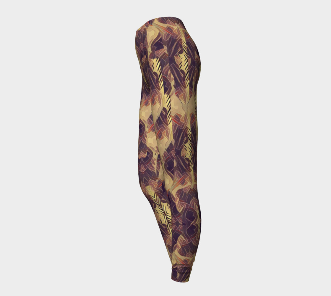 Stained Glass Lion Abstract Print Leggings  preview #3