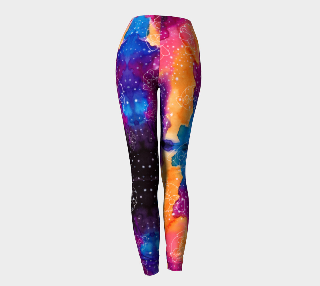 Aperçu de Pug Constellations Pink Purple Orange Leggings #4