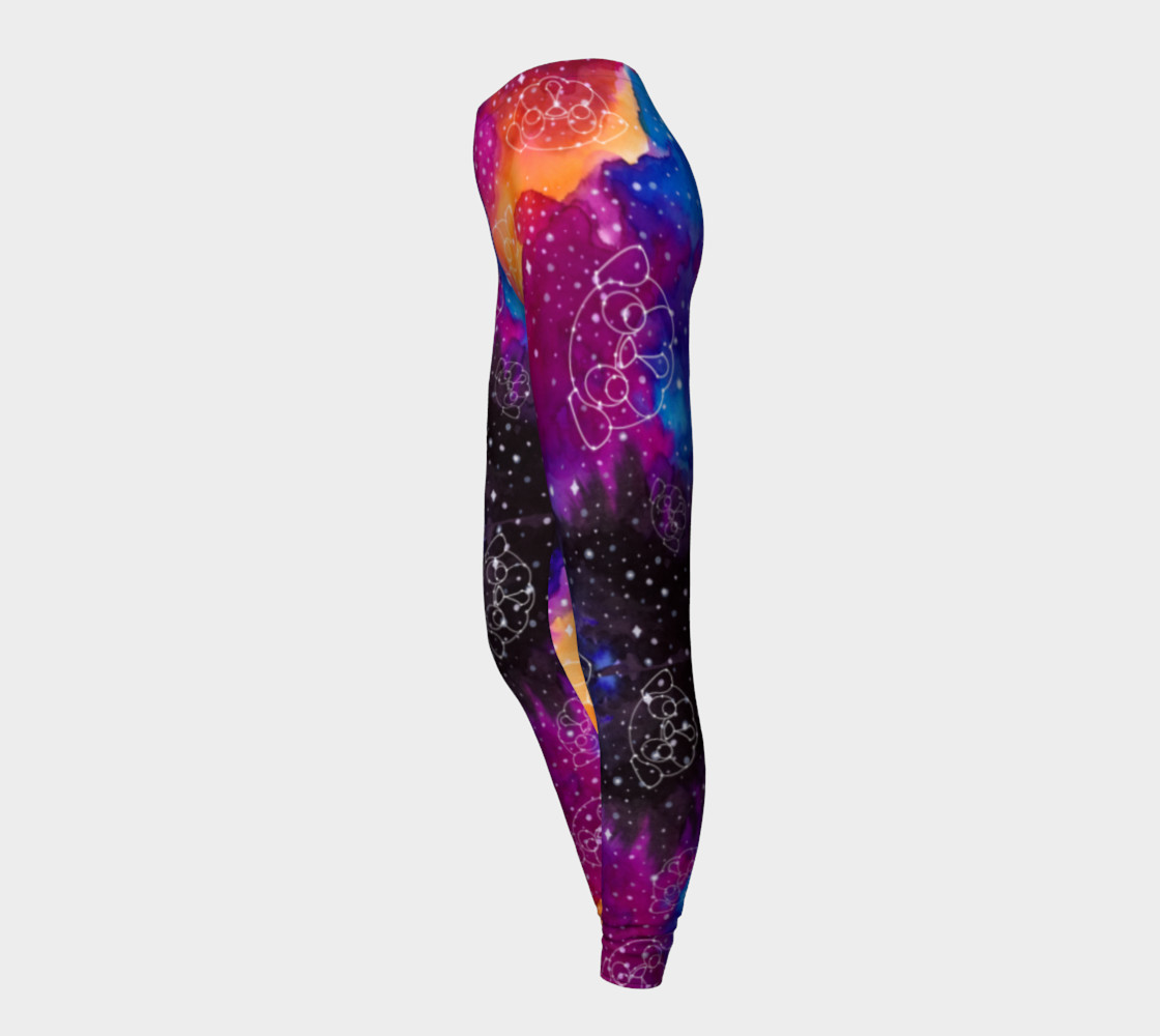 Aperçu de Pug Constellations Pink Purple Orange Leggings #3