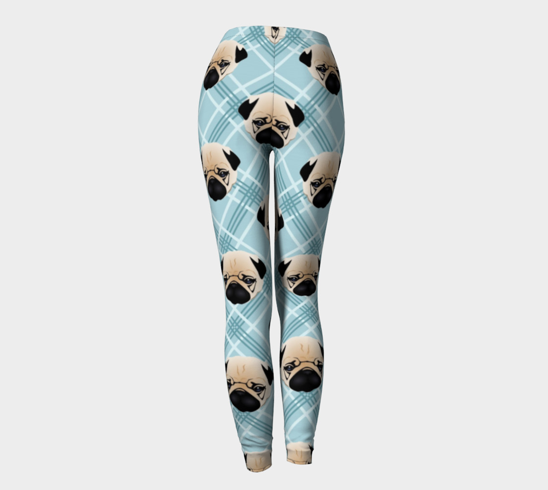 Pug Faces on Plaid preview #4