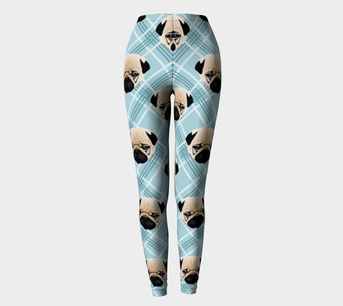 Pug Faces on Plaid preview #2