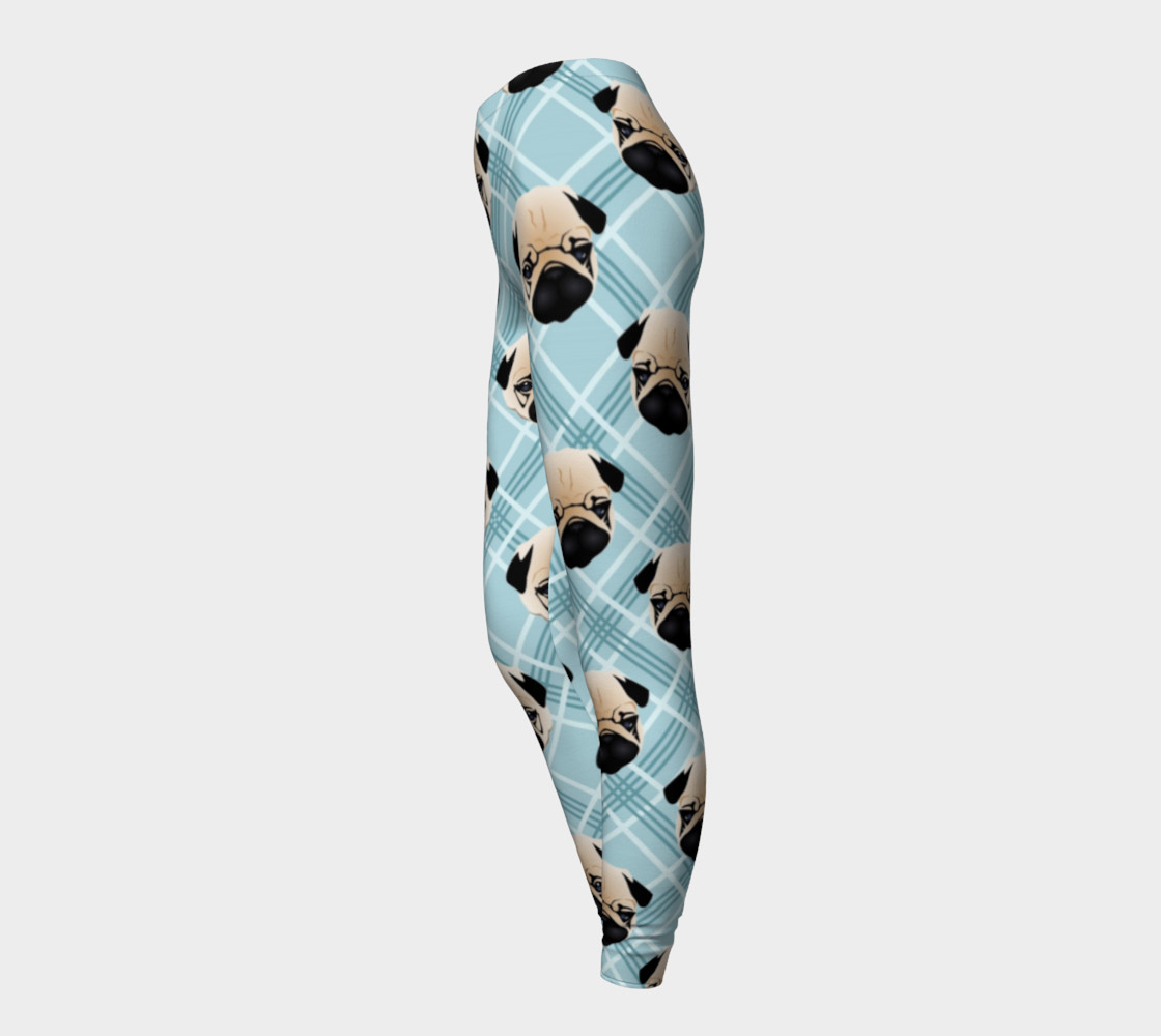 Pug Faces on Plaid preview #3