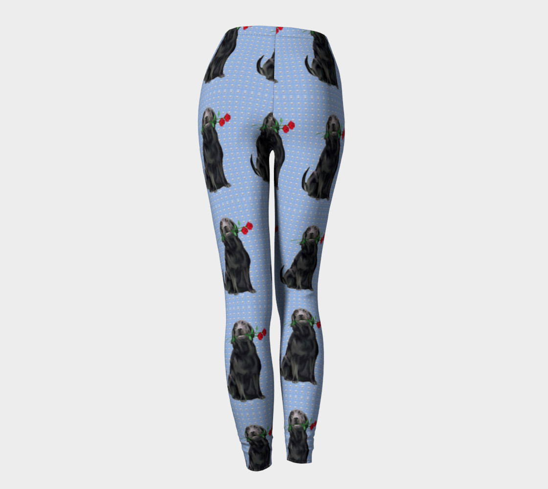 Black Lab With Rose Leggings preview #4