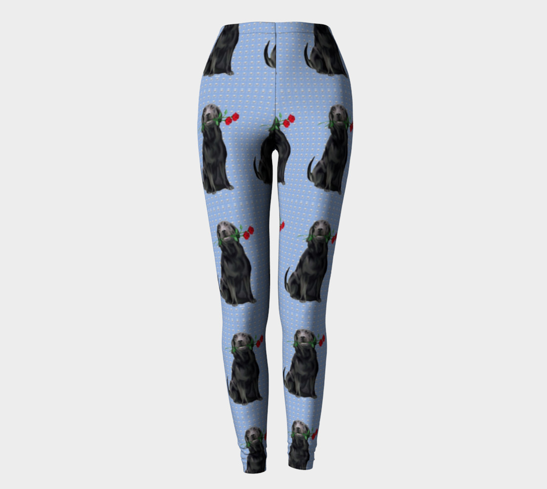 Black Lab With Rose Leggings preview #2