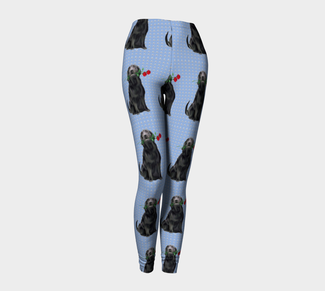 Black Lab With Rose Leggings 3D preview