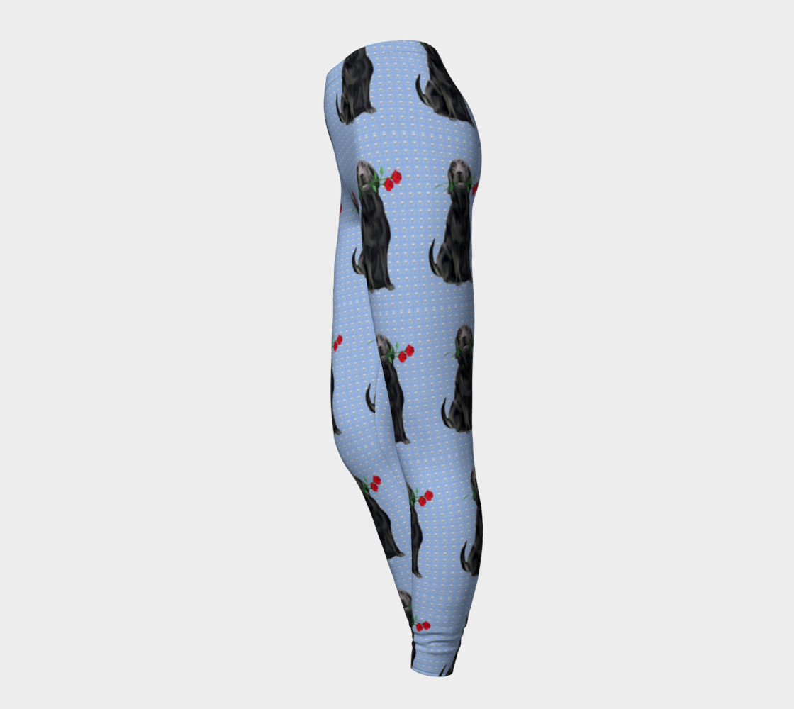 Black Lab With Rose Leggings preview #3